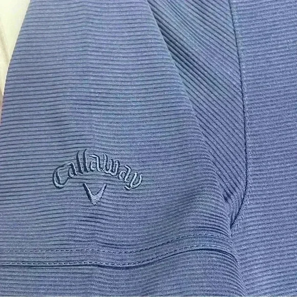 Callaway Polo Shirt XL Navy Blue Opti Dri Golf Performance “South Life” Sleeve - Picture 6 of 9